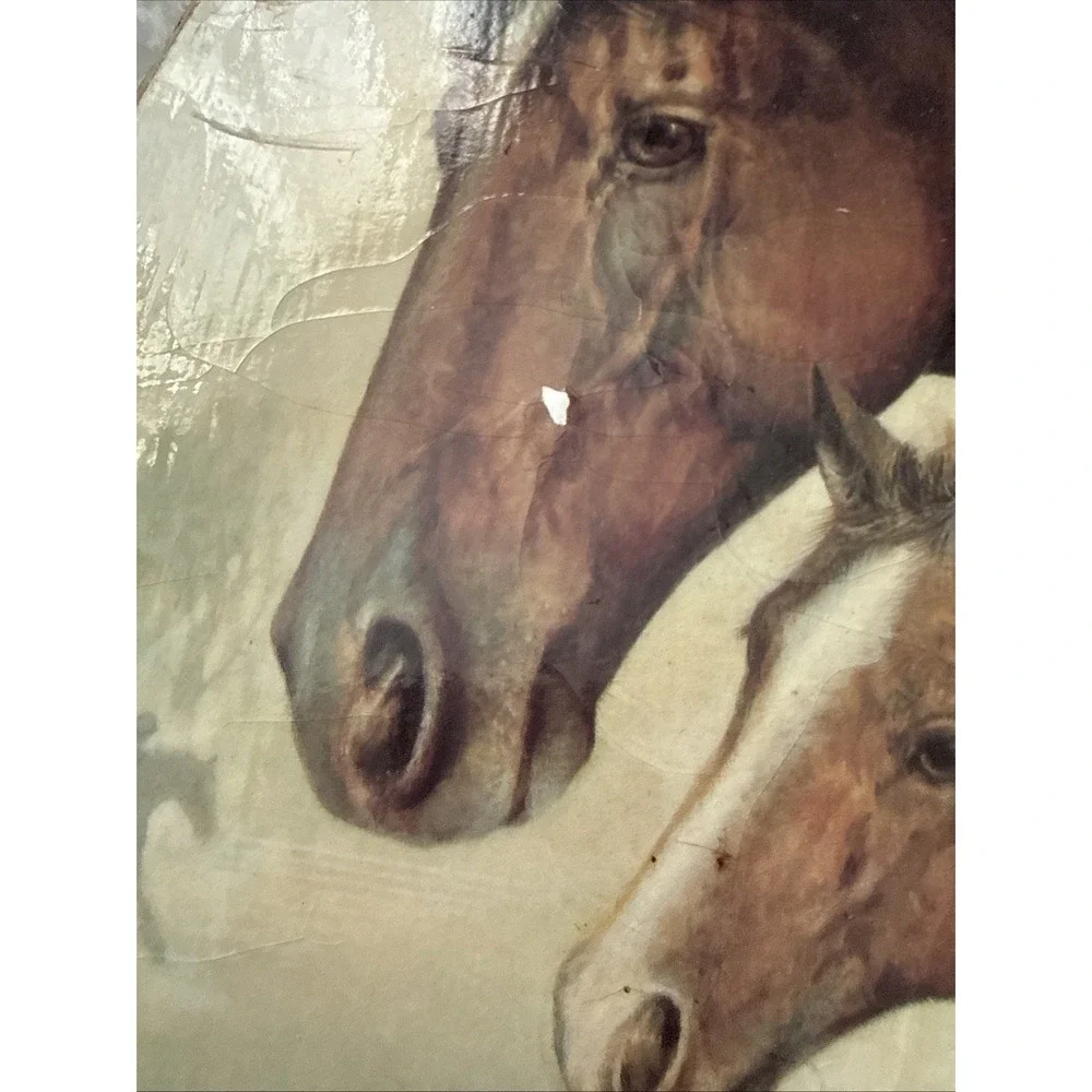 Horse Art Wood Slice Slab Plaque - As is
